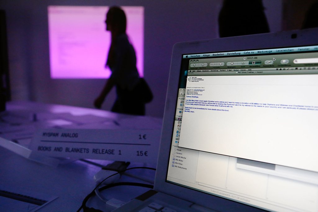 myspam — a laptop and projection during the happening