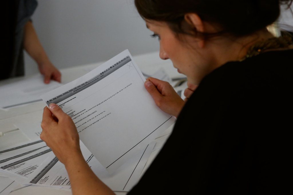 myspam — a visitor reading the printed spam