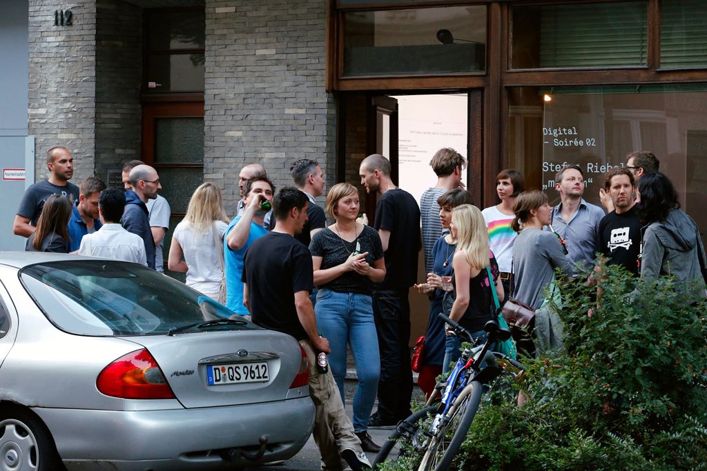 myspam — the crowd on the street in front of the gallery window