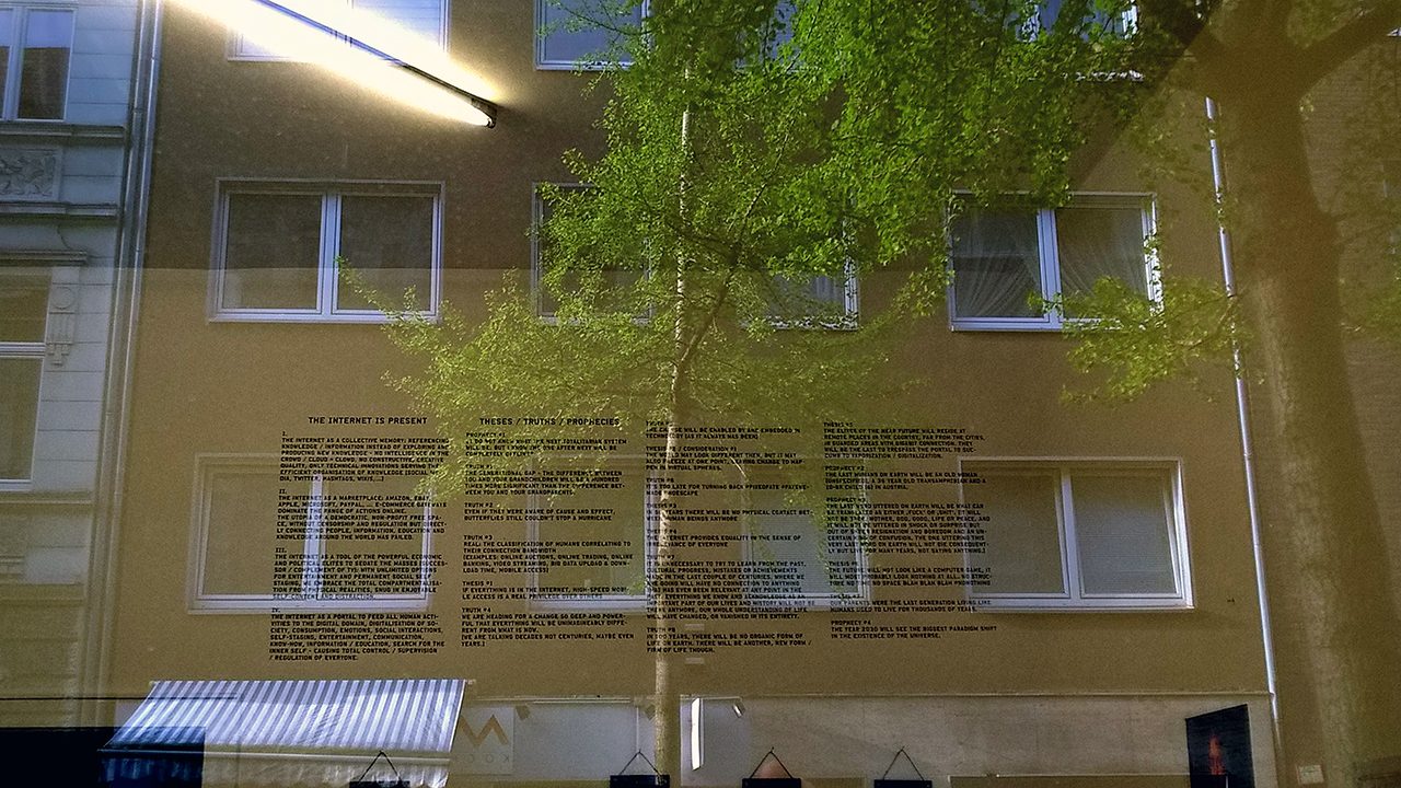 The Internet Is Present Part 2, 2016 — documentation photo